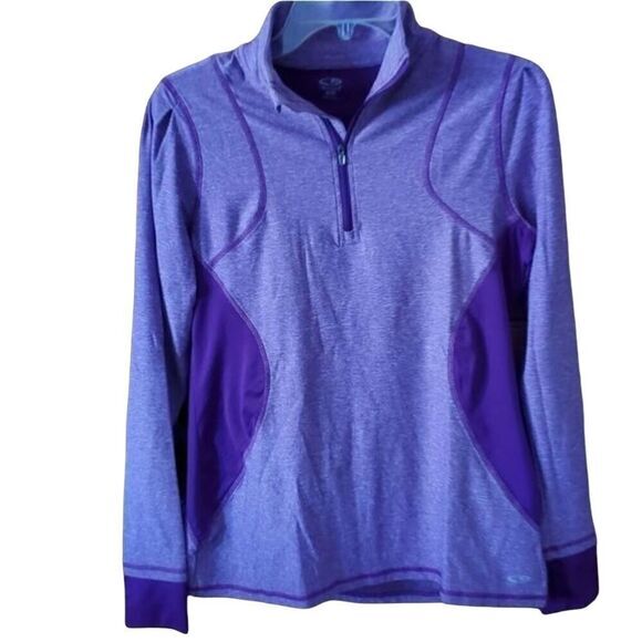 Champion Pullover Activewear Top‎ 1/4 Zip Long Sleeve Purple M - Picture 1 of 8
